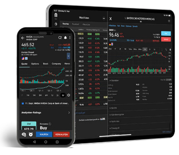 Tablet voor trading.